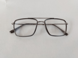 Sleek Silver-Grey Prescription Glasses