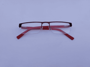 Half-Frame Black & Red Glasses for Professional and Casual Styles