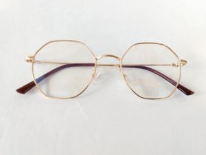 Stylish Gold and Brown Octagon Prescription Glasses