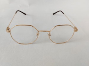 Refined and Bold: Gold and Brown Octagon Reading Glasses for Effortless Elegance