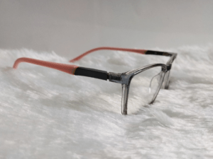 Modern Grey with Light Pink Accent Prescription Glasses