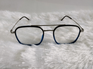 Modern Blue-Black & Gold Prescription Glasses