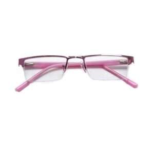 Chic Pink Half-Frame Eyewear for a Trendy Look